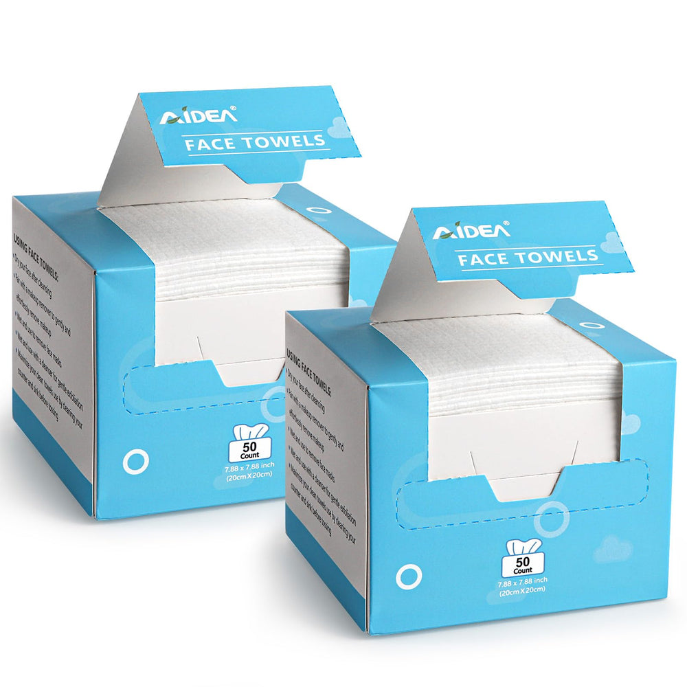 Lingettes visage jetables AIDEA, pack-double pratique pour voyager