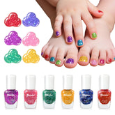 Vernis Aieenjor pour enfants avec paillettes Arc-en-Ciel, sèche rapidement et sans résidu.