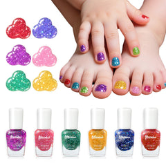 Vernis Aieenjor pour enfants avec paillettes Arc-en-Ciel, sèche rapidement et sans résidu.
