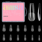Ongles AILLSA en forme cercueil longs, extensions naturelles et confortables.