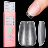 Ongles en forme cercueil AILLSA extra courts, emballage rose, pose rapide sans limage nécessaire