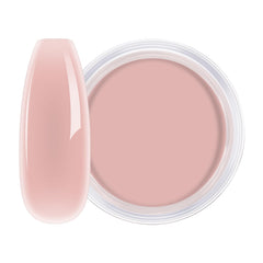 AILLSA poudre d’immersion translucide gelée nude sur ongle, brillance délicate.