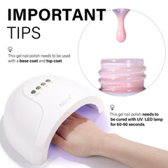Finition brillante possible avec le gel rose laiteux AILLSA