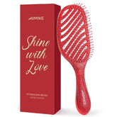 Brosse démêlante AIMIKE rouge paillette pour démêlage doux des cheveux fins