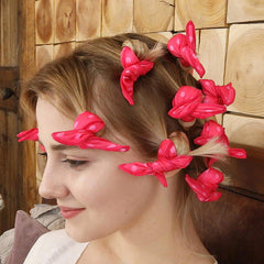 Aimin Hair rouleaux satin rose, boucles durables sans chaleur
