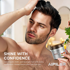 Texture veloutée de l'huile Batana AIPILER pour cheveux brillants.