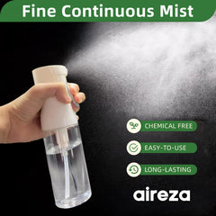 aireza-bouteille-brume-fin-continue-cheveux : spray précis pour coiffage rapide.