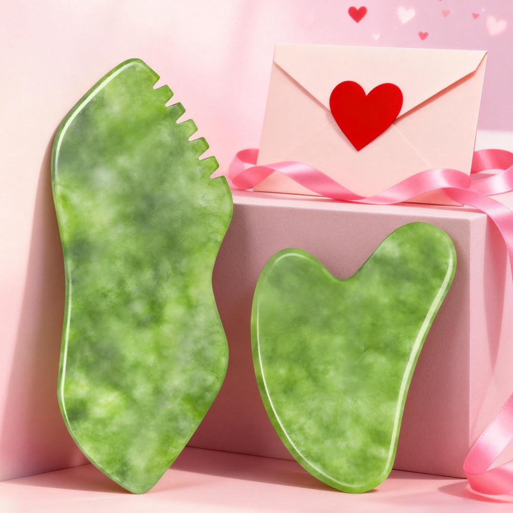 AIROGYM Gua Sha Jade pour le visage, massage tonifiant et revitalisant