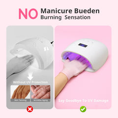 AIRSEE UV lors d'une manucure protégeant la peau.