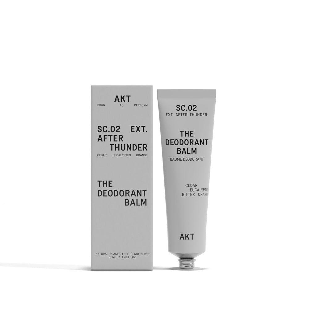 AKT baume déodorant – bouteille élégante, protection durable sans sels d'aluminium.