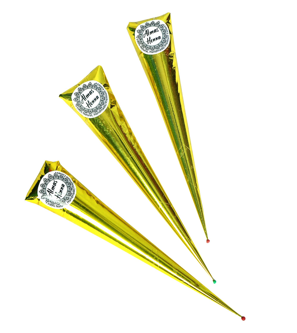 ALMAS Henna: cônes prêts à l’emploi pour une coloration naturelle des cheveux.
