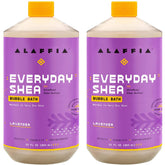 Alaffia bain moussant quotidien, bouteille visible et peau nourrie