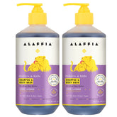 Alaffia bébé et enfant, shampoing-gel-douche citron-lavande, douceur pour peau délicate.