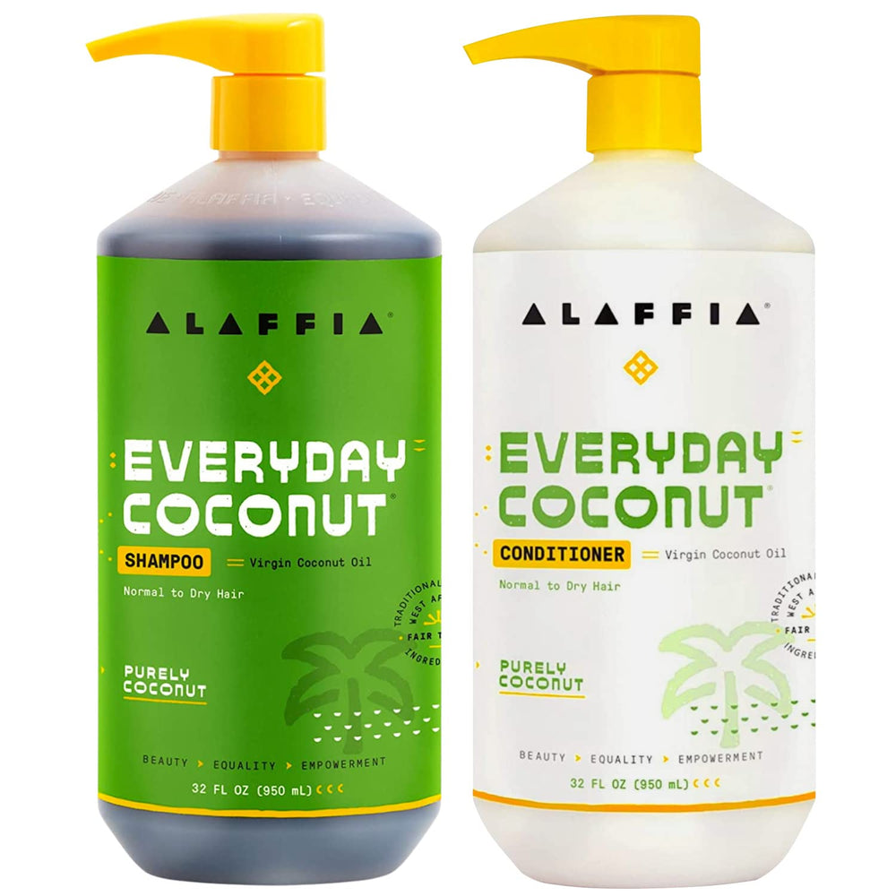 Alaffia EveryDay Shampoing Coco – bouteille prête pour le lavage quotidien, douceur et hydratation.
