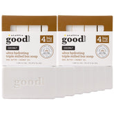 Alaffia Good Soap Coconut – paquet de 8 barres, hydratation durable.