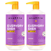 Alaffia lotion corporelle, bouteille quotidienne, hydratation durable pour peau sèche.