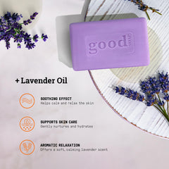 Savon Lavande Alaffia pour bain et douche quotidiens.