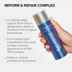 ALASTIN Skincare Reform & Repair Corps: flacon crème, application douce après chirurgie légère.