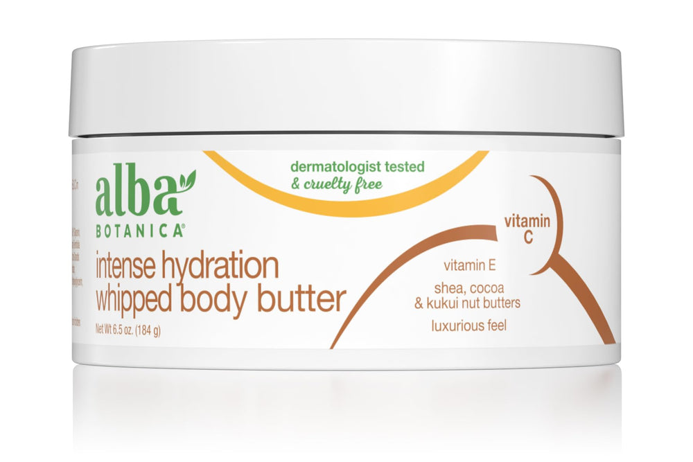 Beurre corporel fouetté Alba Botanica emballage élégant pour hydrater en profondeur