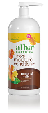Alba Botanica conditionneur hydratant au lait de coco, bouteille grande pour cheveux secs.