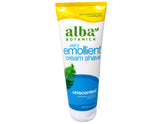 Alba Botanica crème rasage émolliente sans senteur — bouteille pratique pour hydratation.