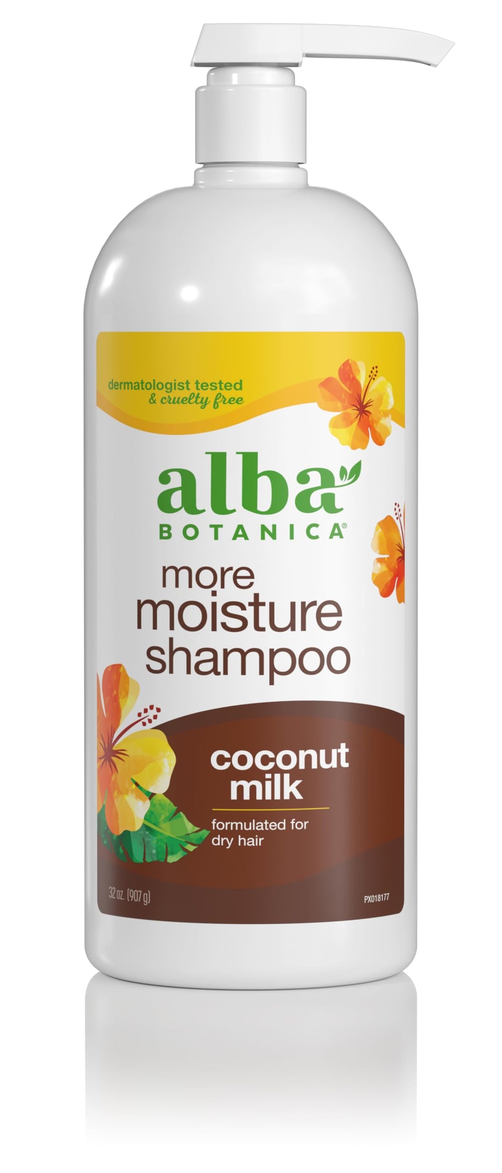 Shampoing Alba Botanica More Moisture, flacon coco, hydratation durable pour cheveux secs