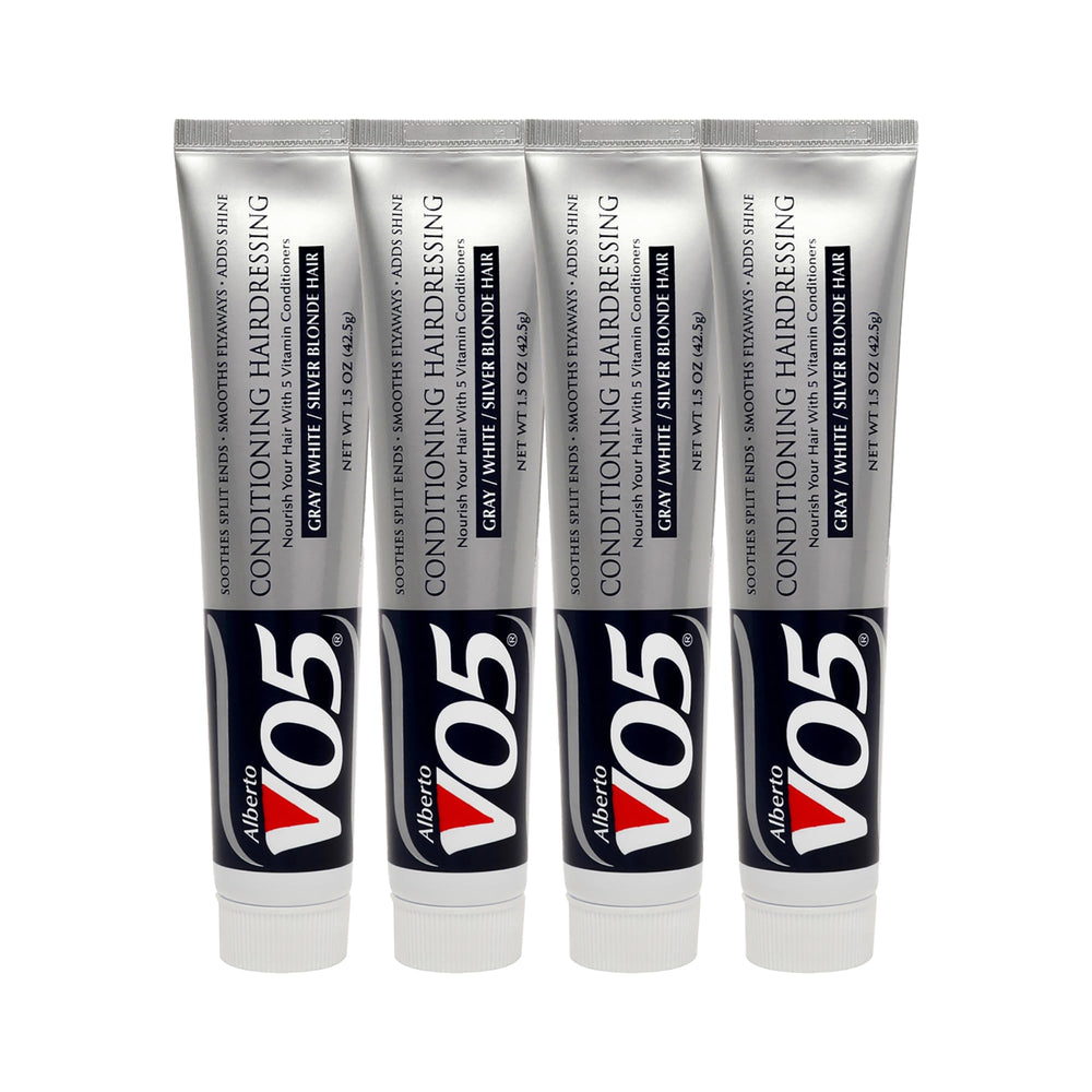 Soin Alberto VO5 pour cheveux gris et blond, douceur et éclat sans frisottis.