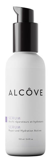 Alcove Serum bottle smoothing dry frizzy hair with light hydration