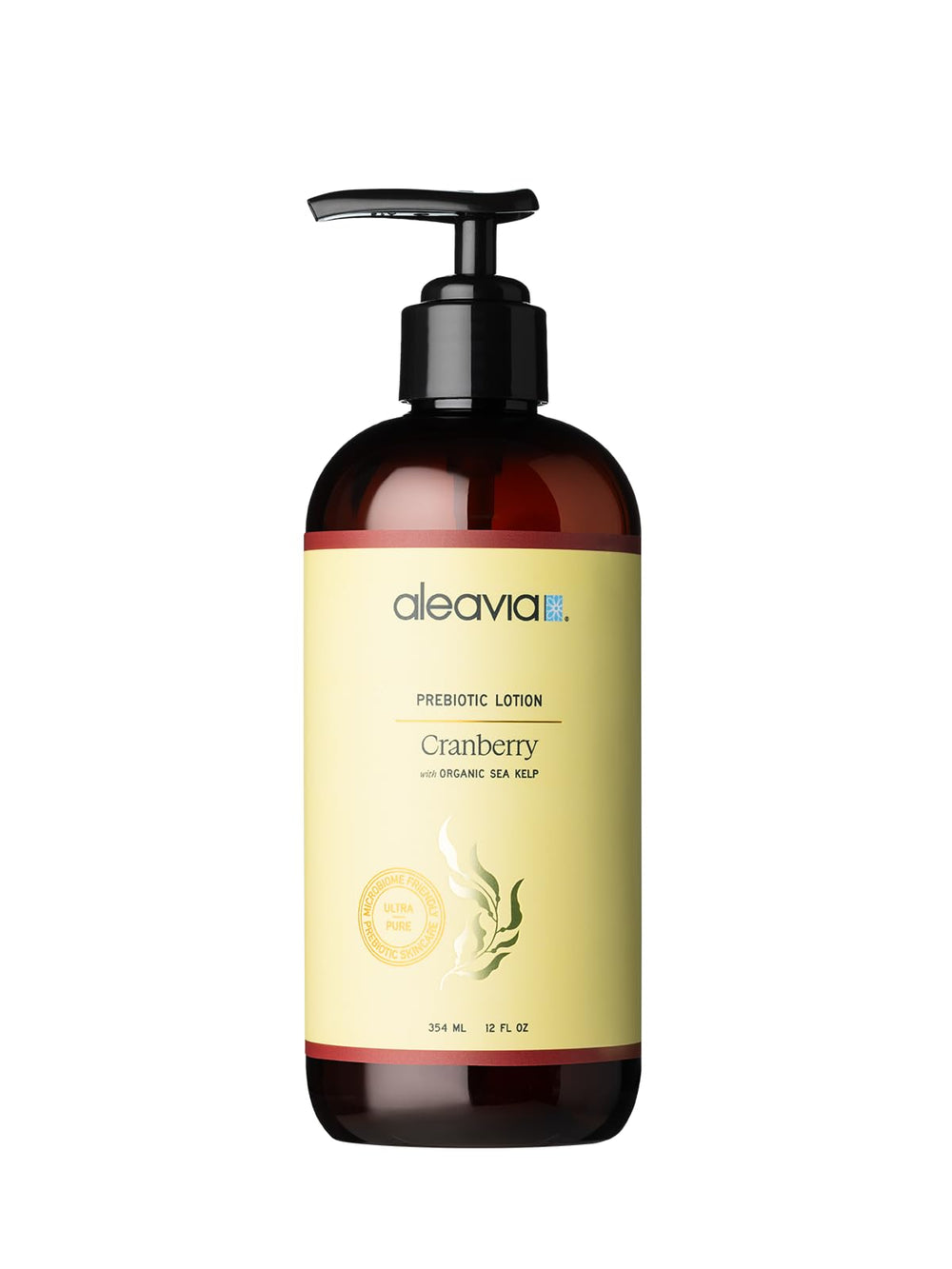 Aleavia crème-corps prébiotique Cranberry, hydratation légère pour peau douce.