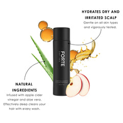 Alex Costa Forte Series clarifying shampoo with rich lather showing cleansing power.