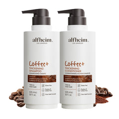 ALFHEIM Coffee+ Shampoing flacon: énergie pour cheveux fins et fragiles.