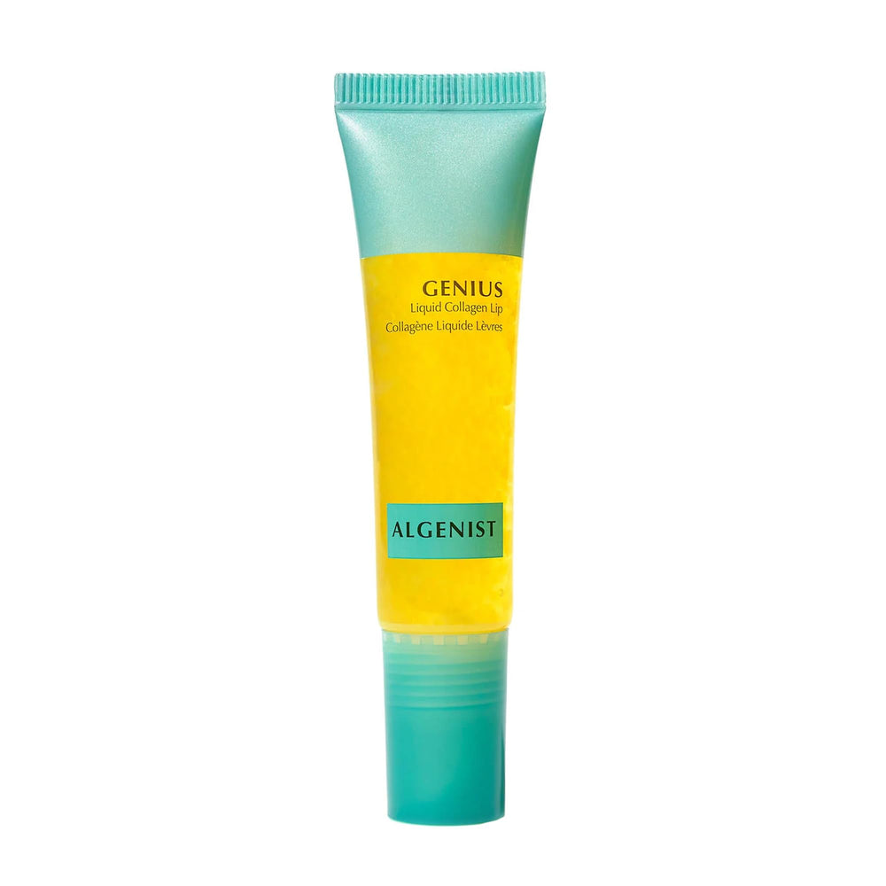 Algenist Genius Liquide Collagène Lèvres Bouteille favorise hydratation et lissage.