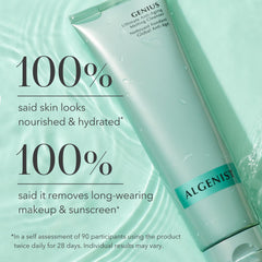 Algenist GENIUS – texture huile qui se transforme en lait, nettoyage pratique.