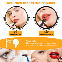 ALHAKIN Miroir Maquillage 8 pouces, rotation 360 degrés pour angles faciles.
