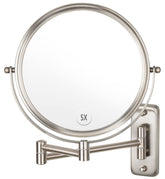ALHAKIN miroir mural double-face 1x et 5x pour maquillage précis.