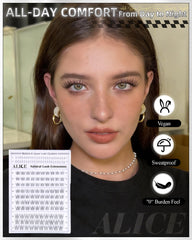 ALICE cils-naturels clusters, pose-facile, parfait pour les débutantes en extensions de cils.