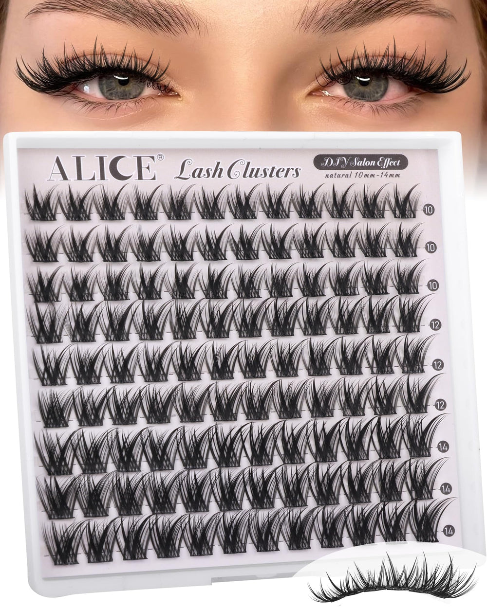 ALICE clusters cils ondulés 10-14 mm pour un regard naturel et défini.