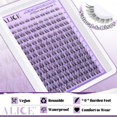 ALICE kit extension cils — 140 pièces de grappes pour un look dense.