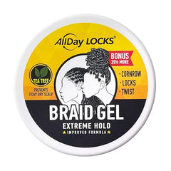 AllDay Locks Gel appliqué sur tresses et locks — contrôle précis du coiffage