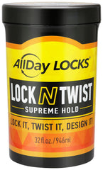 AllDay Locks jar front view showing label and strong-hold benefit