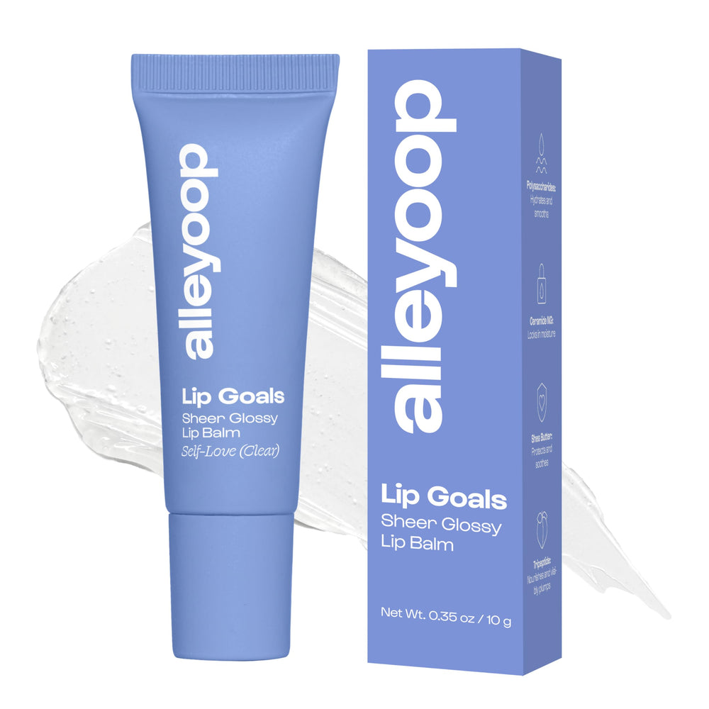 ALLEYOOP Lip Goals — tube compact, hydratation rapide pour lèvres sèches.