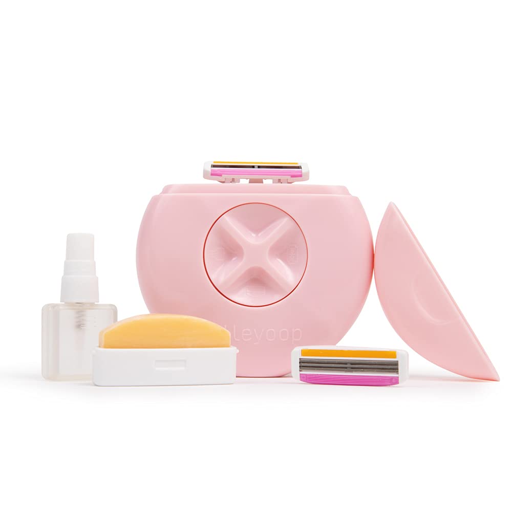 Rasoir ALLEYOOP portable pour femmes, rose pâle, pratique pour retouches en déplacement.