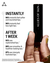 Allies of Skin application lèvres photo-produit, utilisation facile et confortable.