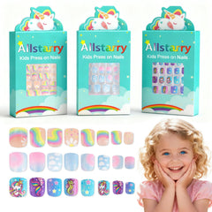 Allstarry onglets adhésifs arc-en-ciel: application rapide et sans colle pour enfants.
