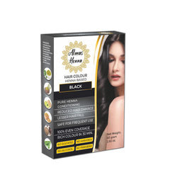Almas Henna : poudre naturelle pour colorer et éclairer les cheveux.