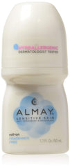 Déodorant Almay pack six sans parfum pour peau sensible, pratique à ranger.