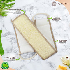 Face abrasive légère et face coton doux ALMOONI pour nettoyer et préparer la peau.