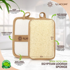 ALMOONI Loufa 2-pack, duo pratique pour la routine quotidienne