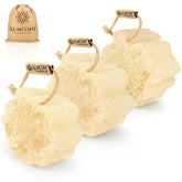 ALMOONI Mini Loofah naturel – ensemble, exfoliation douce pour peau plus lisse.