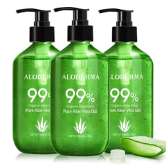 Aloderma Gel Aloé Véra 99% dans flacon pompe, hydratation pratique.